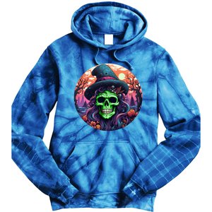 Halloween Scary Witch Face Trick Treat Gift Tie Dye Hoodie