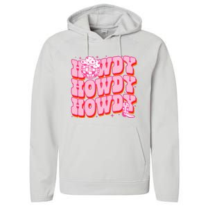 Howdy Southern Western Country Rodeo Pink Cowgirl Performance Fleece Hoodie