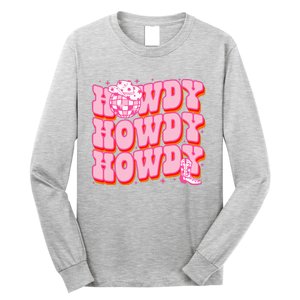 Howdy Southern Western Country Rodeo Pink Cowgirl Long Sleeve Shirt