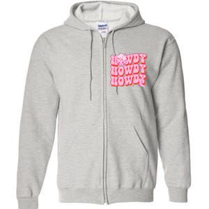 Howdy Southern Western Country Rodeo Pink Cowgirl Full Zip Hoodie