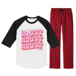 Howdy Southern Western Country Rodeo Pink Cowgirl Raglan Sleeve Pajama Set