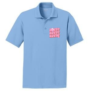 Howdy Southern Western Country Rodeo Pink Cowgirl PosiCharge RacerMesh Polo