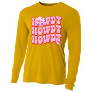 Howdy Southern Western Country Rodeo Pink Cowgirl Cooling Performance Long Sleeve Crew