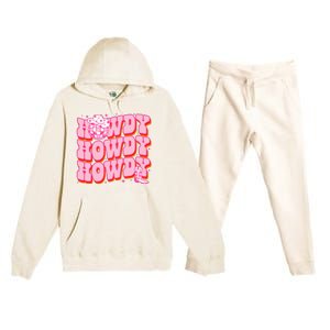 Howdy Southern Western Country Rodeo Pink Cowgirl Premium Hooded Sweatsuit Set