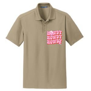 Howdy Southern Western Country Rodeo Pink Cowgirl Dry Zone Grid Polo