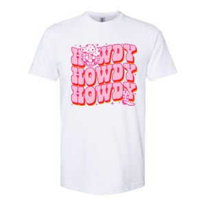 Howdy Southern Western Country Rodeo Pink Cowgirl Softstyle CVC T-Shirt