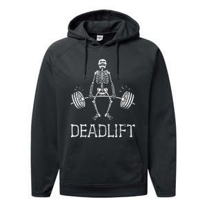 Halloween Skeleton Weight Lifting Workout Performance Fleece Hoodie