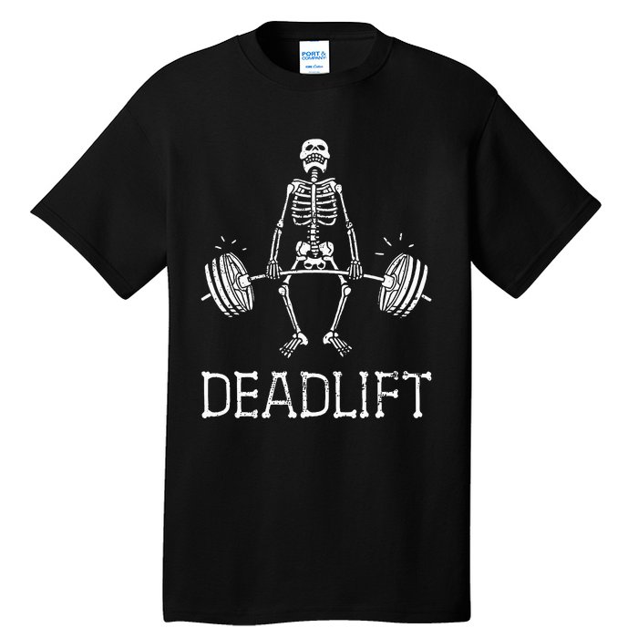 Halloween Skeleton Weight Lifting Workout Tall T-Shirt