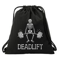 Halloween Skeleton Weight Lifting Workout Drawstring Bag