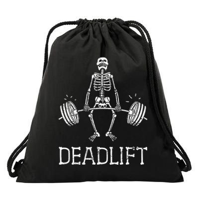 Halloween Skeleton Weight Lifting Workout Drawstring Bag