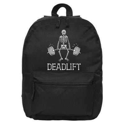 Halloween Skeleton Weight Lifting Workout 16 in Basic Backpack