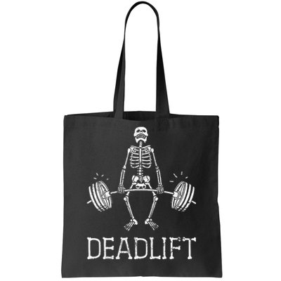 Halloween Skeleton Weight Lifting Workout Tote Bag