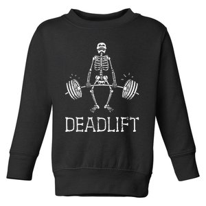 Halloween Skeleton Weight Lifting Workout Toddler Sweatshirt