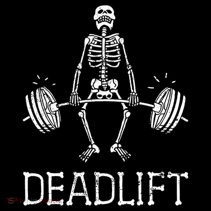 Halloween Skeleton Weight Lifting Workout Womens T-Shirt