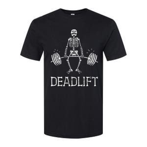 Halloween Skeleton Weight Lifting Workout Softstyle CVC T-Shirt