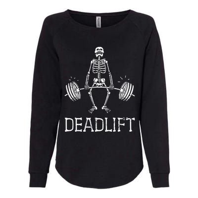 Halloween Skeleton Weight Lifting Workout Womens California Wash Sweatshirt