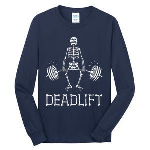 Halloween Skeleton Weight Lifting Workout Tall Long Sleeve T-Shirt