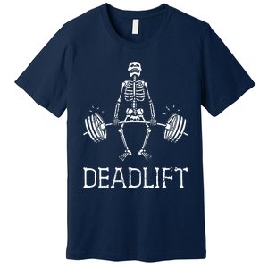 Halloween Skeleton Weight Lifting Workout Premium T-Shirt