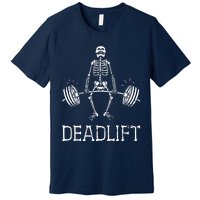 Halloween Skeleton Weight Lifting Workout Premium T-Shirt