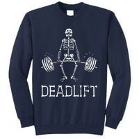 Halloween Skeleton Weight Lifting Workout Tall Sweatshirt