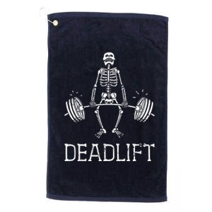 Halloween Skeleton Weight Lifting Workout Platinum Collection Golf Towel