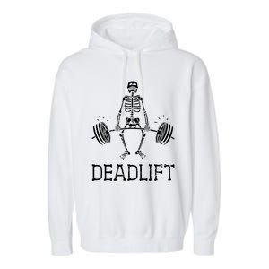 Halloween Skeleton Weight Lifting Workout Garment-Dyed Fleece Hoodie