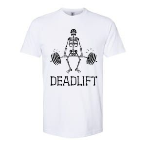 Halloween Skeleton Weight Lifting Workout Softstyle CVC T-Shirt