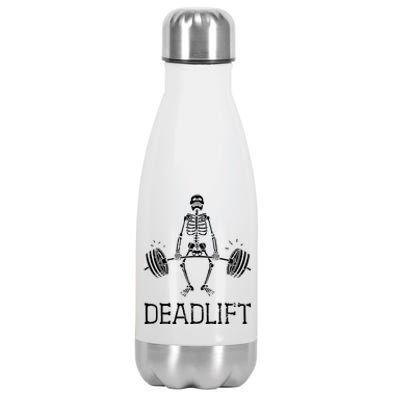 Halloween Skeleton Weight Lifting Workout Stainless Steel Insulated Water Bottle