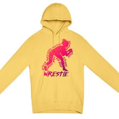 High School Wrestling Mom Dad Gift Wrestling Gift Premium Pullover Hoodie