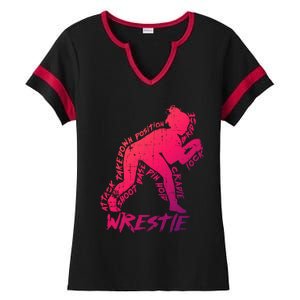 High School Wrestling Mom Dad Gift Wrestling Gift Ladies Halftime Notch Neck Tee