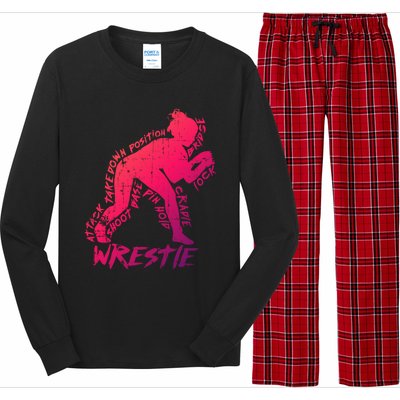 High School Wrestling Mom Dad Gift Wrestling Gift Long Sleeve Pajama Set