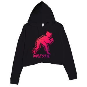 High School Wrestling Mom Dad Gift Wrestling Gift Crop Fleece Hoodie