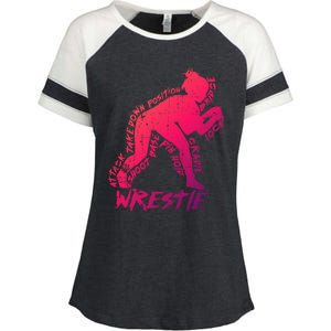 High School Wrestling Mom Dad Gift Wrestling Gift Enza Ladies Jersey Colorblock Tee