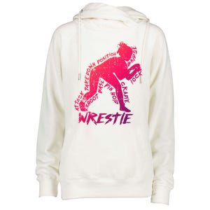 High School Wrestling Mom Dad Gift Wrestling Gift Womens Funnel Neck Pullover Hood