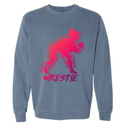 High School Wrestling Mom Dad Gift Wrestling Gift Garment-Dyed Sweatshirt