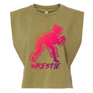 High School Wrestling Mom Dad Gift Wrestling Gift Garment-Dyed Women's Muscle Tee