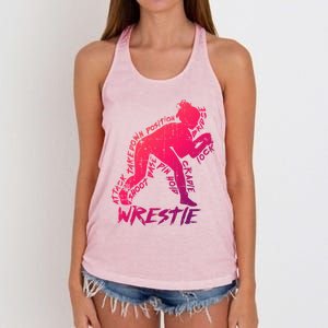 High School Wrestling Mom Dad Gift Wrestling Gift Women's Knotted Racerback Tank