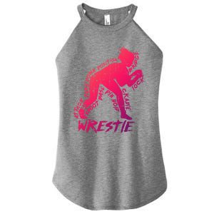 High School Wrestling Mom Dad Gift Wrestling Gift Women's Perfect Tri Rocker Tank