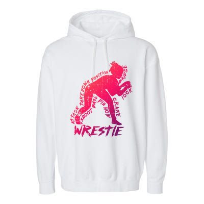 High School Wrestling Mom Dad Gift Wrestling Gift Garment-Dyed Fleece Hoodie