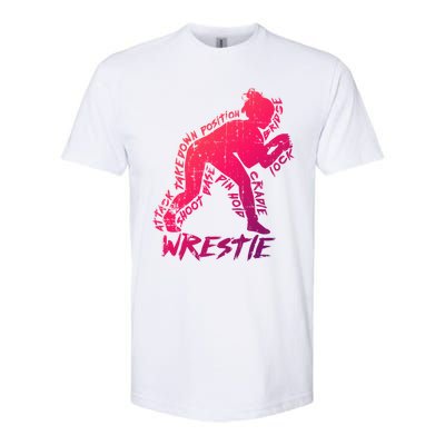 High School Wrestling Mom Dad Gift Wrestling Gift Softstyle CVC T-Shirt