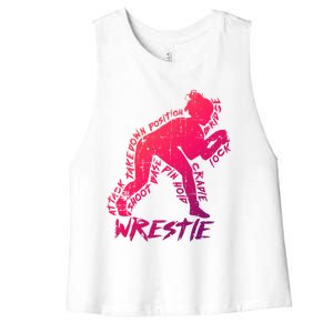 High School Wrestling Mom Dad Gift Wrestling Gift Women's Racerback Cropped Tank