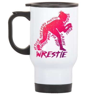 High School Wrestling Mom Dad Gift Wrestling Gift Stainless Steel Travel Mug