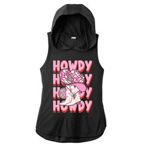 Howdy Southern Western Girl Country Rodeo Cowgirl Disco Ladies PosiCharge Tri-Blend Wicking Draft Hoodie Tank