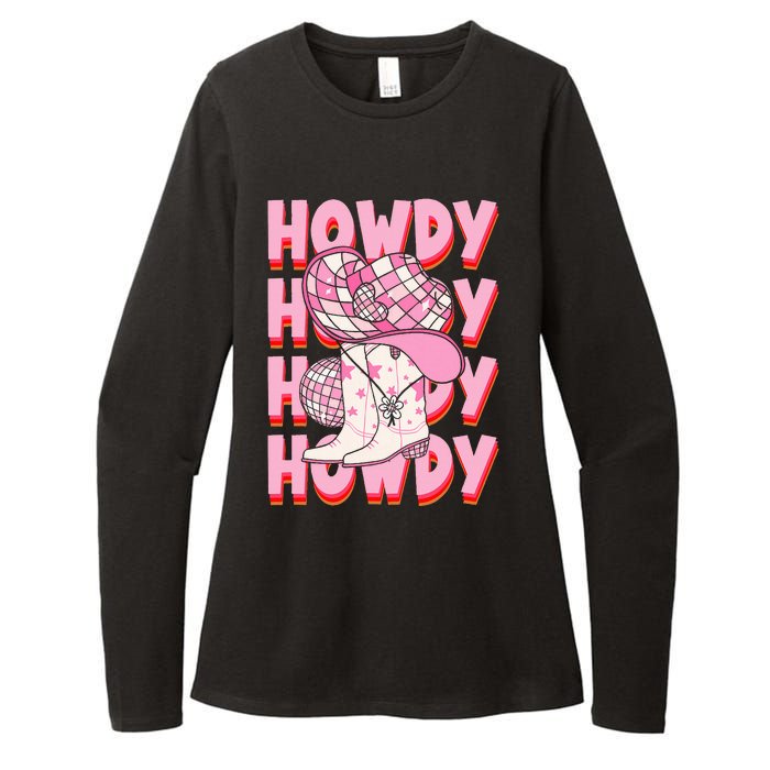 Howdy Southern Western Girl Country Rodeo Cowgirl Disco Womens CVC Long Sleeve Shirt