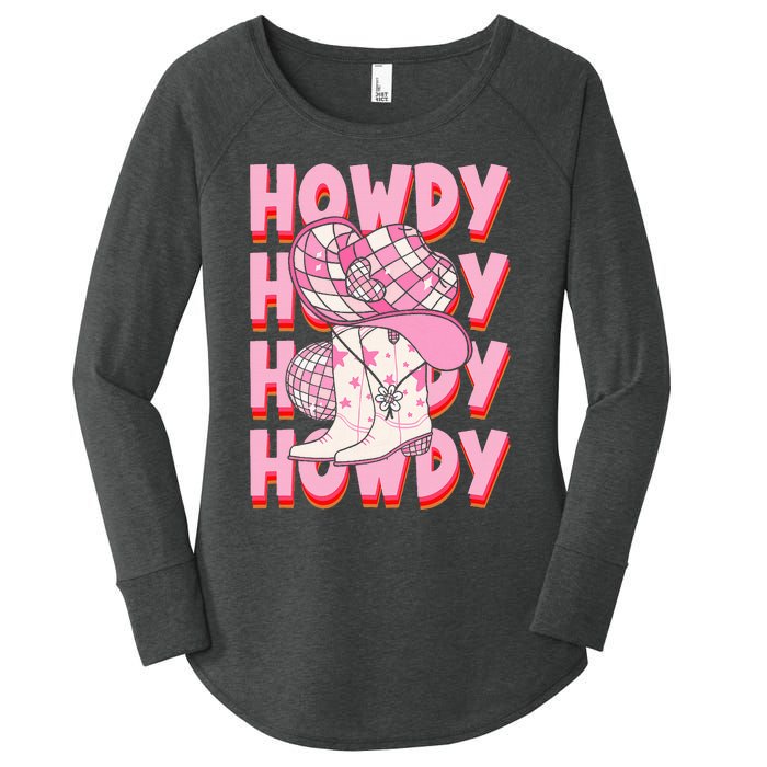 Howdy Southern Western Girl Country Rodeo Cowgirl Disco Women's Perfect Tri Tunic Long Sleeve Shirt