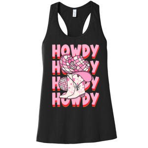 Howdy Southern Western Girl Country Rodeo Cowgirl Disco Women's Racerback Tank