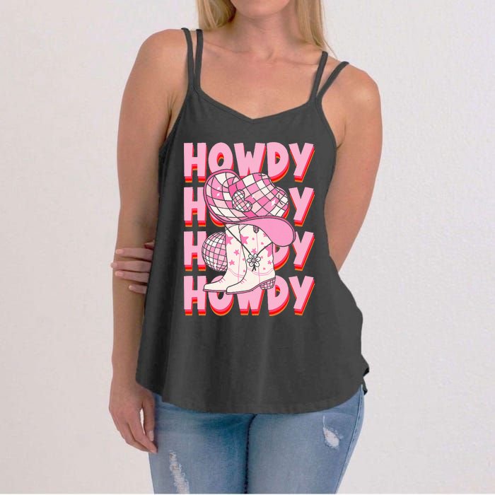 Howdy Southern Western Girl Country Rodeo Cowgirl Disco Women's Strappy Tank