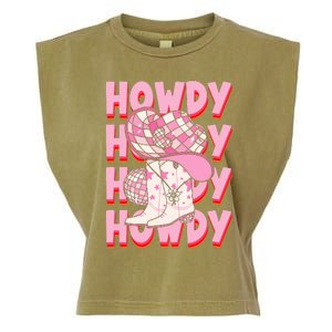 Howdy Southern Western Girl Country Rodeo Cowgirl Disco Garment-Dyed Women's Muscle Tee