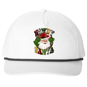 Howdy Santa Western Cactus Christmas Cow Buffalo Plaid Great Gift Snapback Five-Panel Rope Hat