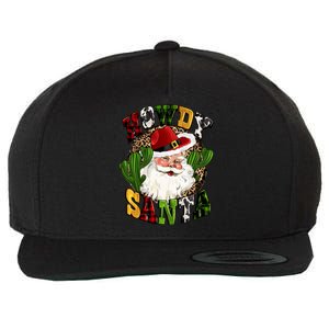 Howdy Santa Western Cactus Christmas Cow Buffalo Plaid Great Gift Wool Snapback Cap